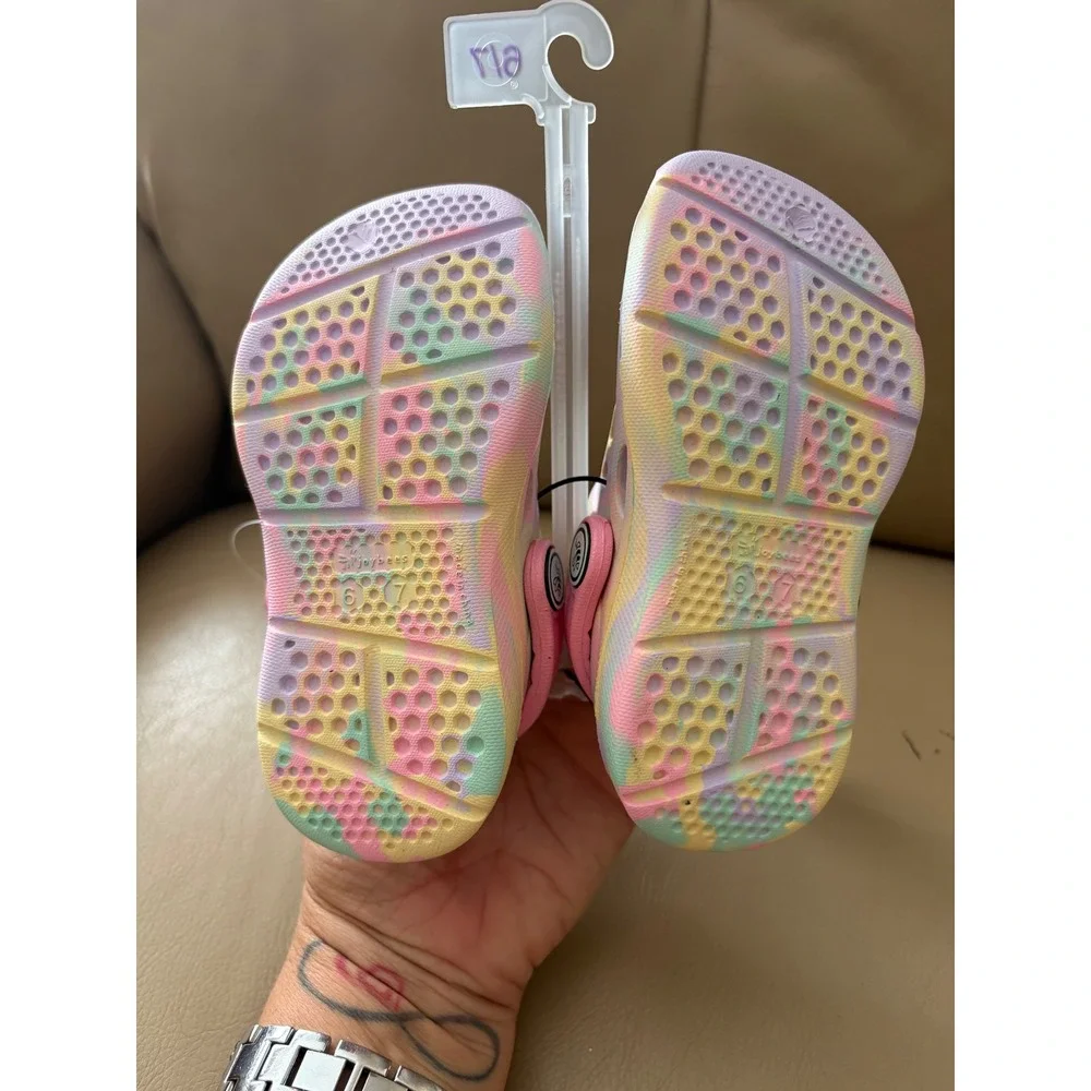 Joybees Kids C6/7 Pastel Tie Dye Clogs Lightweight Slip On Water Shoes NEW